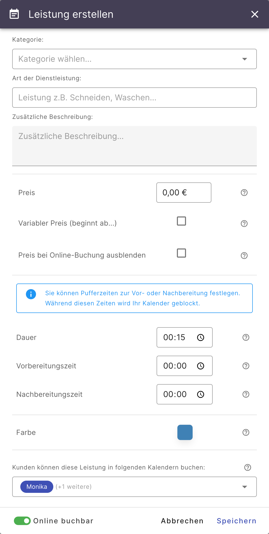 Dienstleistung im Detail
